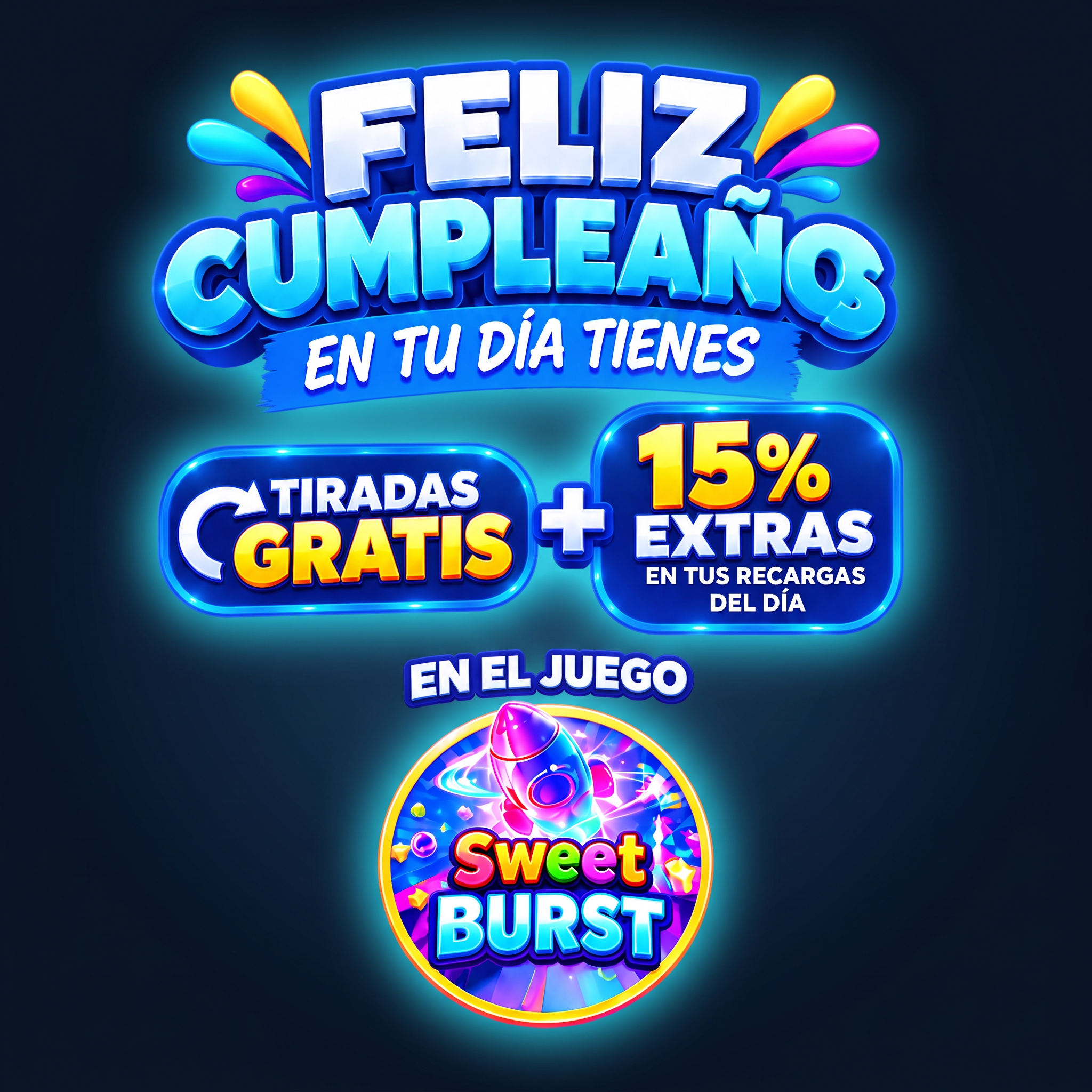Feliz Cumpleaños DataBet: tiradas gratis en Sweet Burst y 15% extra en recargas